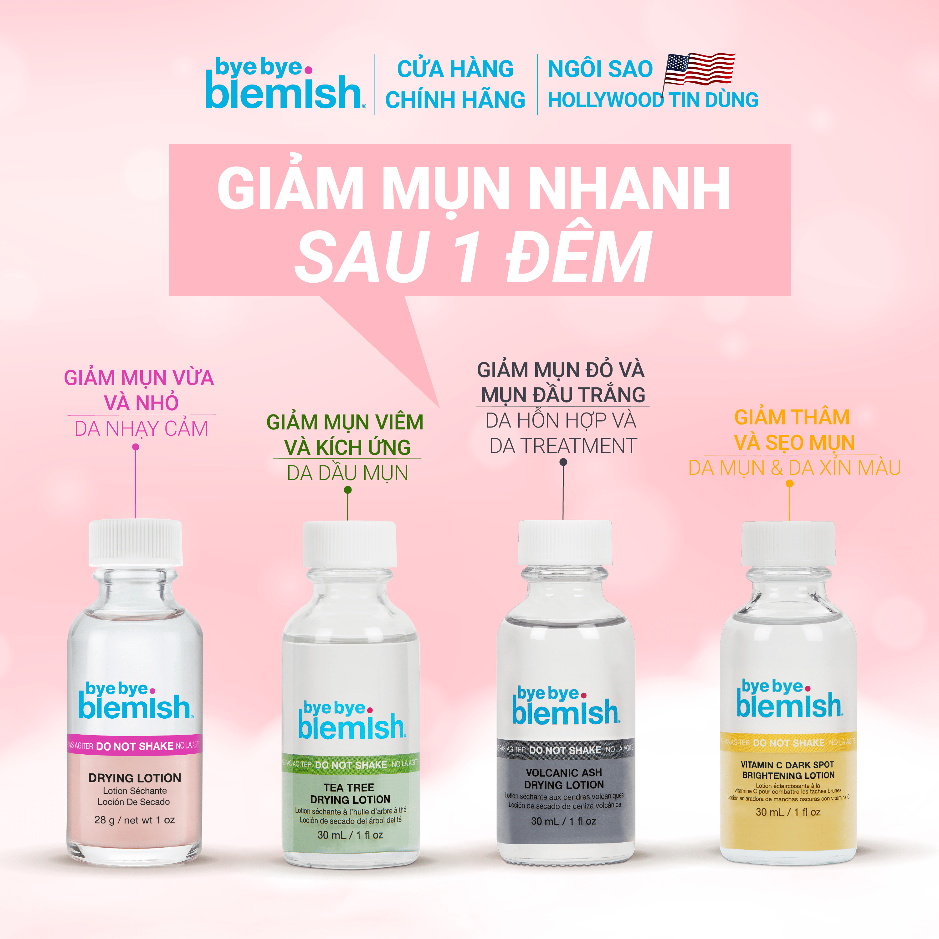 Chấm Mụn Tro Núi Lửa Giảm Mụn Nhanh Sau 1 Đêm Dành Cho Mụn Trắng, Sưng Đỏ Bye Bye Blemish Volcanic Ash Drying Lot