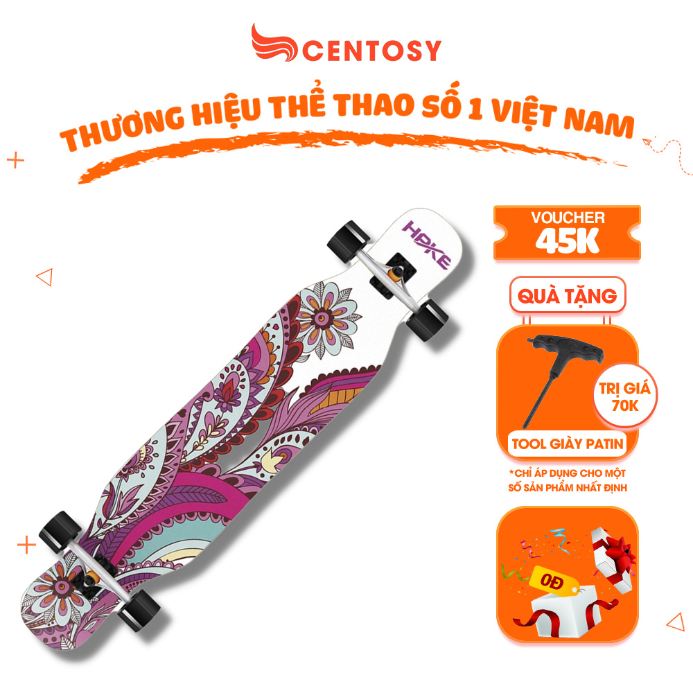 Ván Trượt Người Lớn Cao Cấp Centosy Longboard HPKE - In Hình Phong Cách, Mặt Nhám Chống Trơn