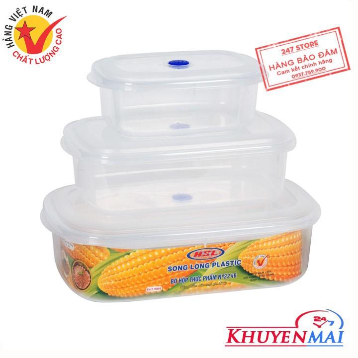 Bộ 3 Hộp Nhựa Đựng Thực Phẩm Song Long Plastic