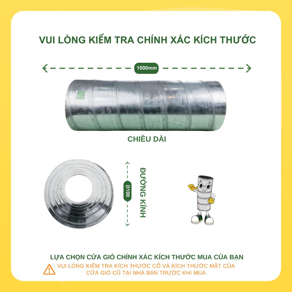 ASIA GREEN - Ống Gió Tròn Xoắn, Lưu Thông Không Khí, Tôn/inox Mạ Kẽm, Độ Dày 0.58mm (Giá bao gồm VAT)
