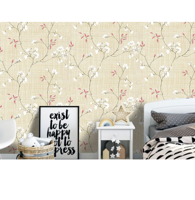 Combo 10 mét giấy dán tường, decal dán tường trang trí nhà cửa NHÀNH MAI HỒNG khổ 45cm