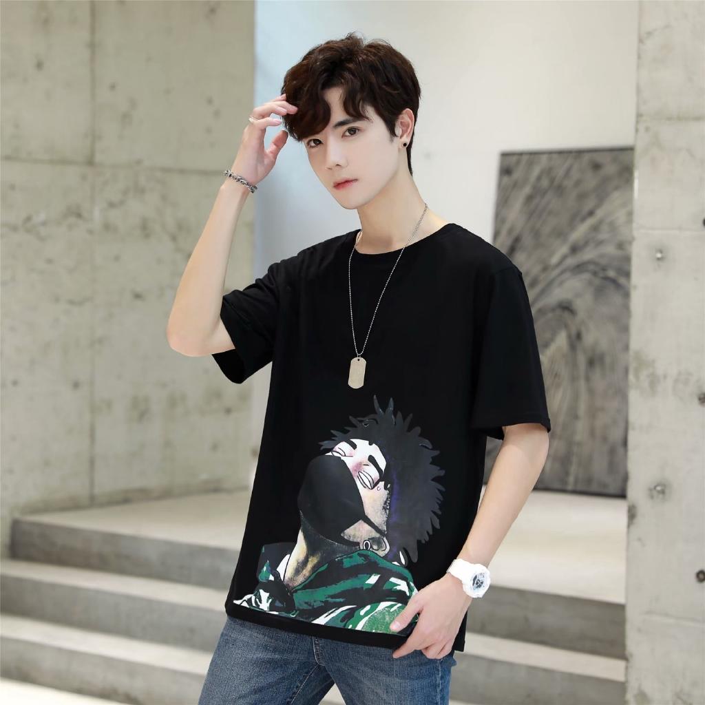 Áo Thun Nam Tay Ngắn In Hình Mặt Nạ Cá Tính