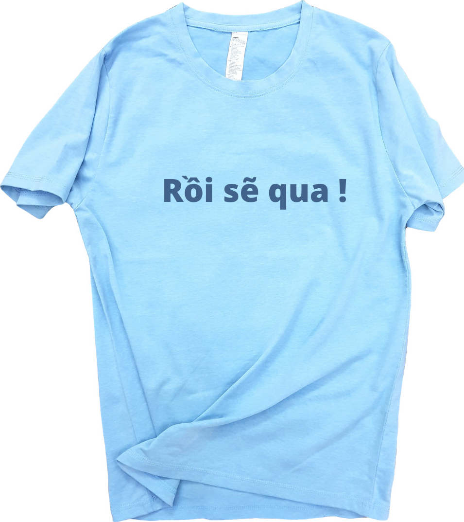Áo thun nam nữ 80% Cotton Blue05