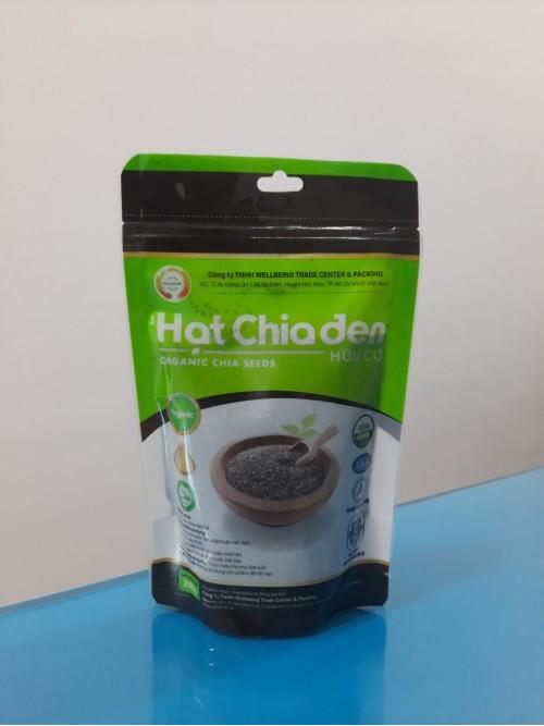 Hạt Chia Hữu Cơ Wellbeing / Bao bì xanh / Hạt Chia Hữu Cơ 100% chất lượng siêu sạch đen đẹp