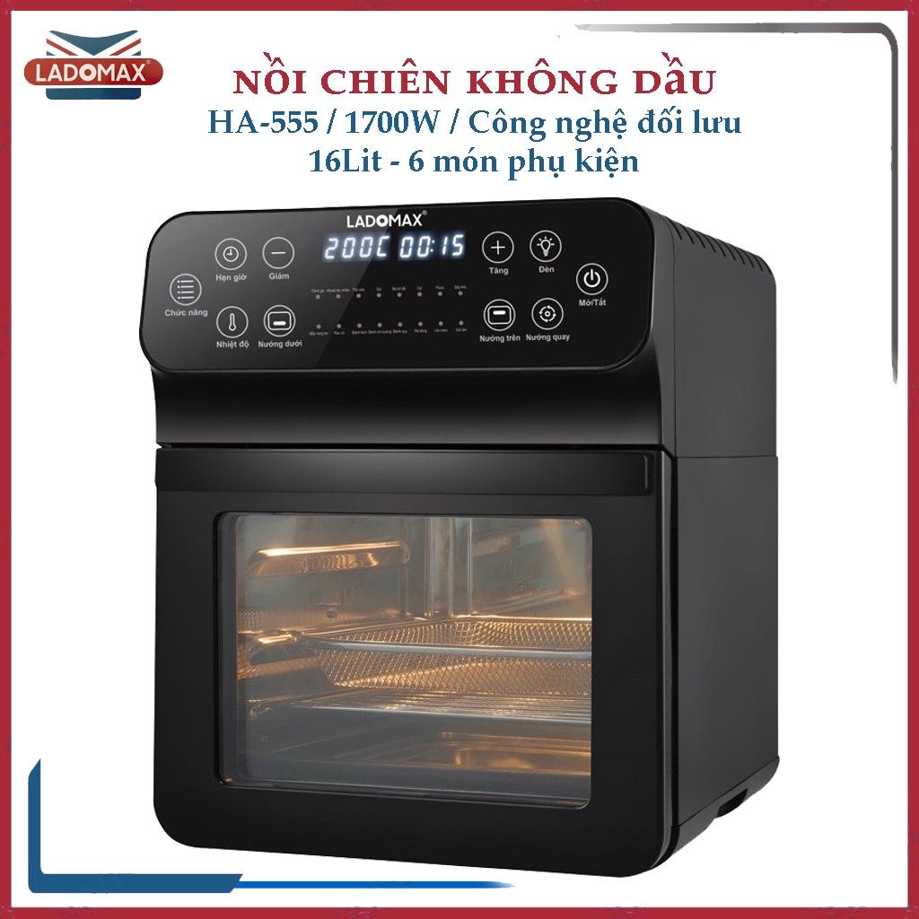 Nồi chiên không dầu Ladomax HA-555, dung tích 16L - Công nghệ đối lưu, công suất 1700W - Hàng chính hãng