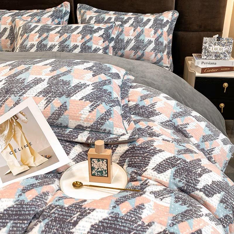 Bộ Chăn Ga Nỉ Nhung Thương Hiệu Set 4 Món