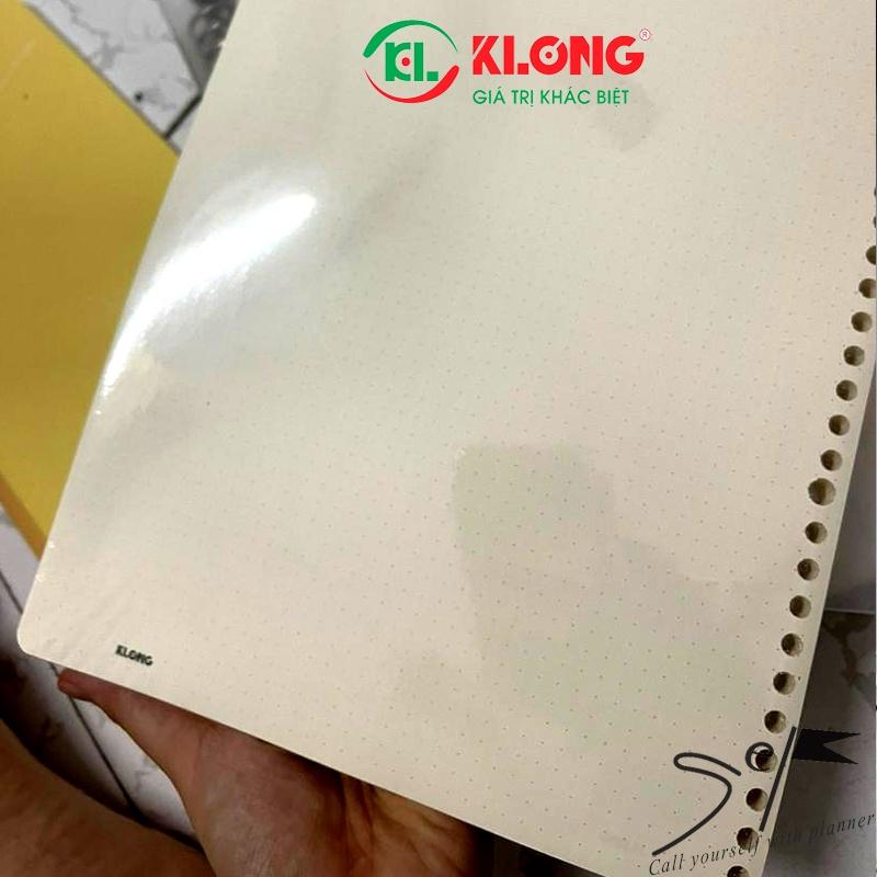 Ruột sổ còng giấy refill Dot Grid A4 100 tờ; MS: 557, chính hãng Klong binder 6 lỗ 120GSM