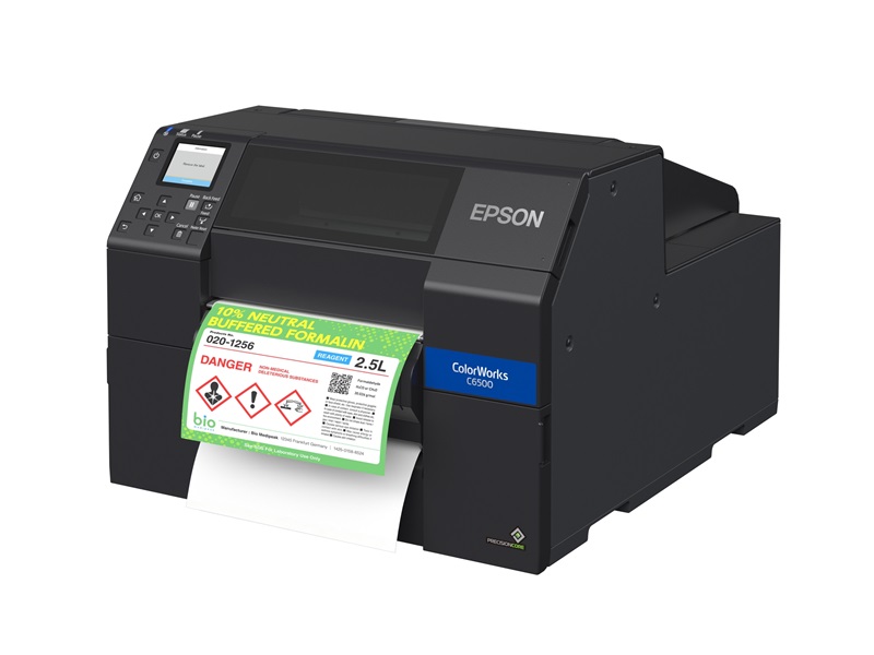 Máy in tem nhãn Epson ColorWorks C6550A, khổ in lớn (A4), độ phân giải 1200 dpi - Hàng chính hãng