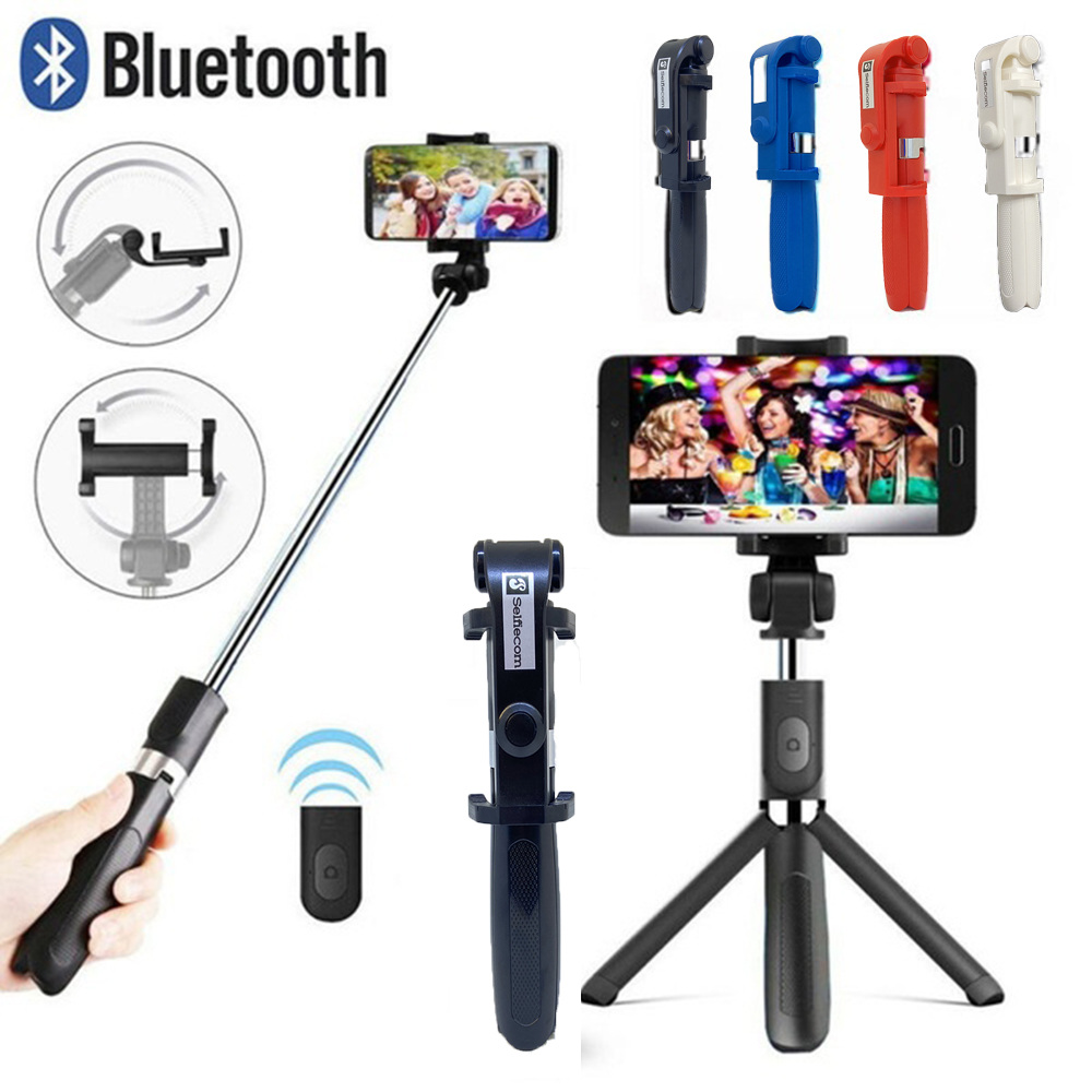 Gậy chụp ảnh tự sướng Selfiecom L01 - Tích hợp 3 chân tripod và remote bluetooth chụp từ xa - Hàng chính hãng