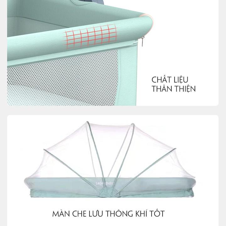 Nôi cũi trẻ em, nôi vải cho bé từ sơ sinh. Có màn, có thể ghép cạnh giường cha mẹ, gấp gọn, giỏ đựng đồ tầng dưới