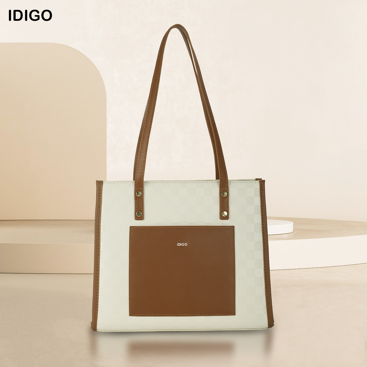 Túi đeo vai công sở hoạ tiết caro, túi xách nữ đi chơi thời trang IDIGO FB2-4312