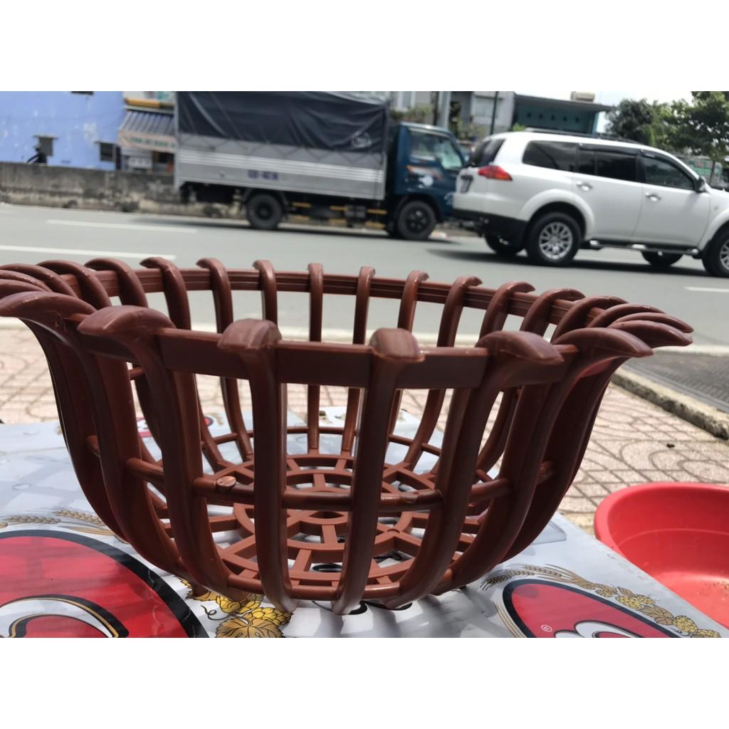 Combo 10 chậu giả gỗ hỏi size 26 cam và 10 túi đựng giá thể