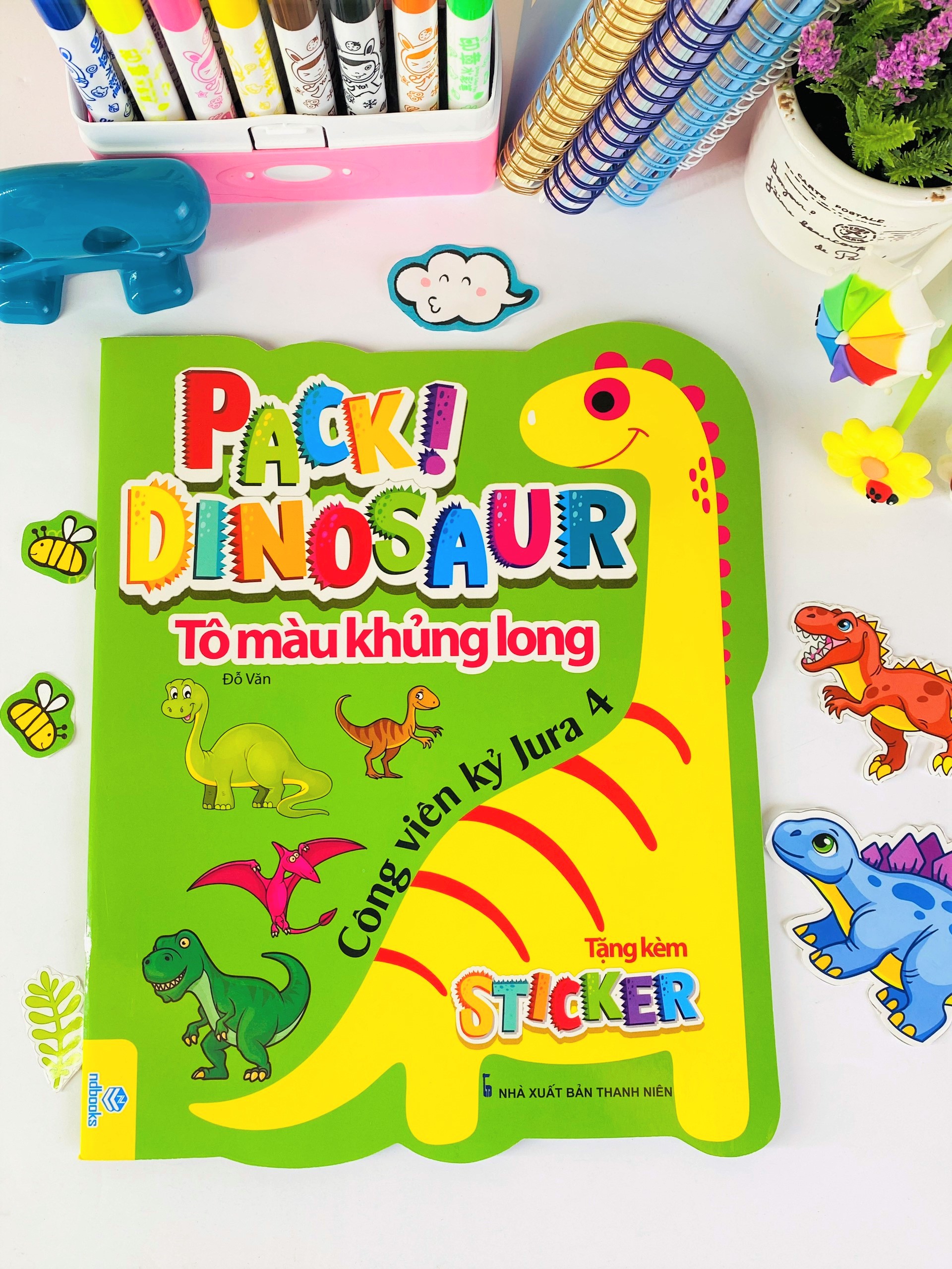 Sách - Combo 4 cuốn Tô Màu Khủng Long: Công viên kỷ Jura - ndbooks