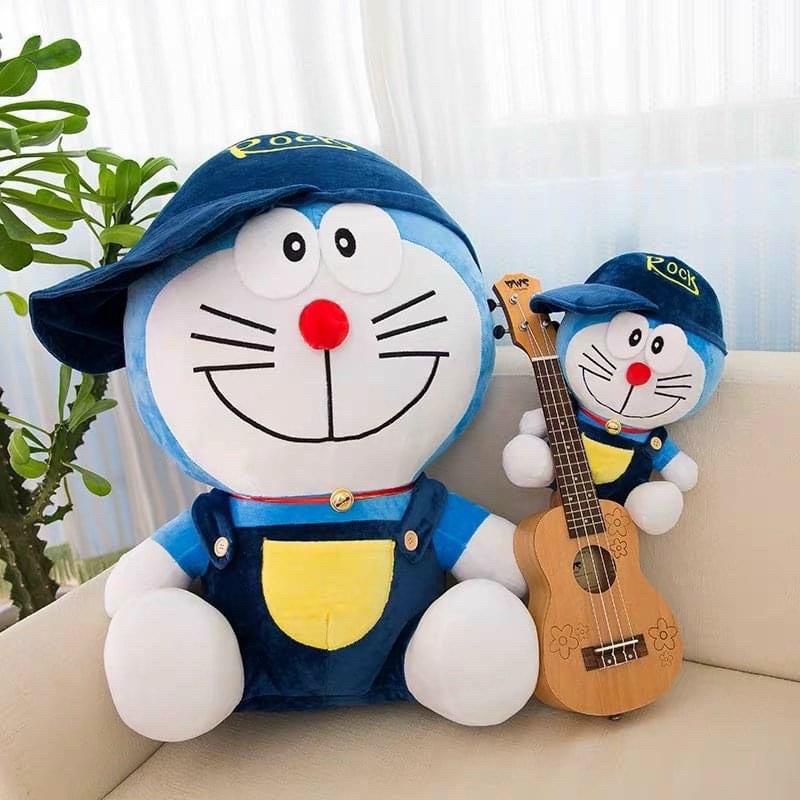 Gấu bông doraemon rock size 70cm - 110cm hàng Việt Nam chất lượng cao