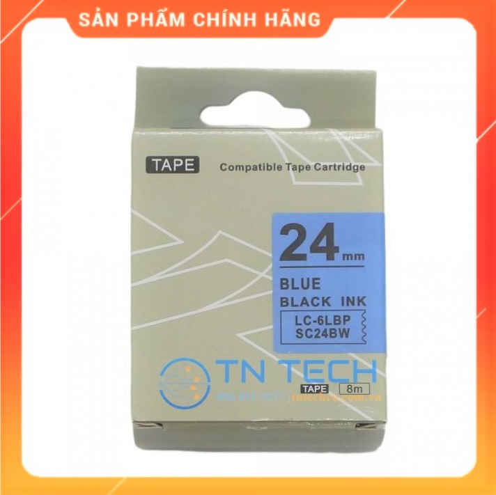 Nhãn in TEPRA - EPSON LC-6LBP (SC24BW) – Chữ đen nền xanh dương 24MM X 8M  - Dùng cho máy in nhãn TEPRA - EPSON [Hàng nhập khẩu]