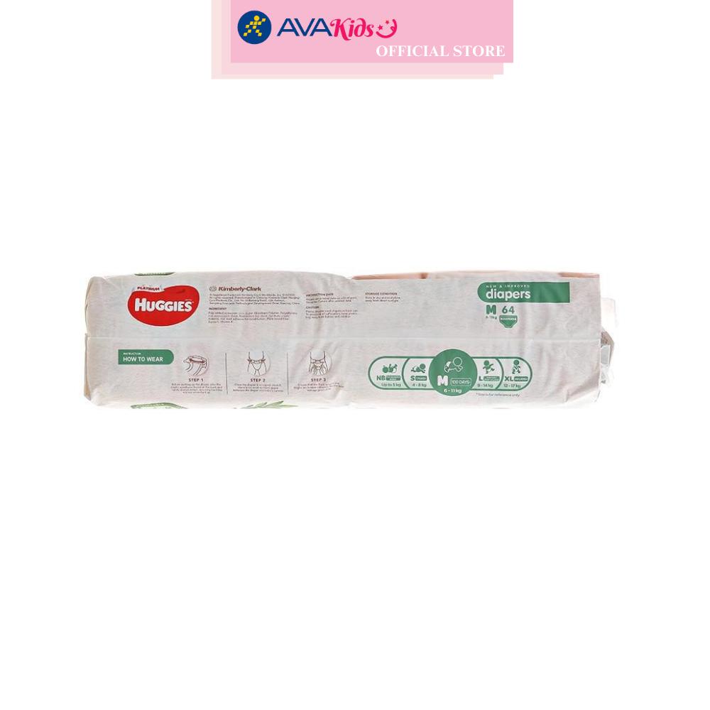 Tã dán Huggies Platinum nature made siêu cao cấp size M 64 miếng (6 - 11 kg)