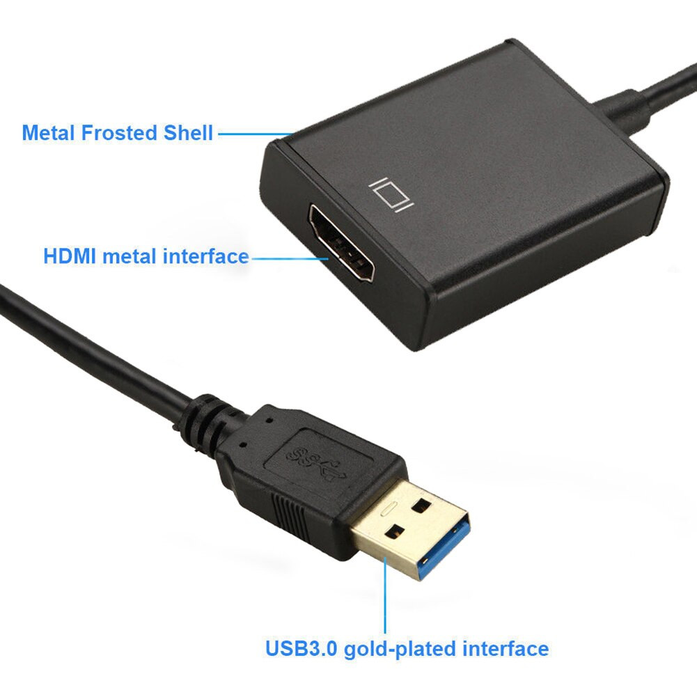 Cáp chuyển đổi tín hiệu âm thanh hình ảnh từ đầu USB 3.0 sang HDMI 1080P cho PC/Laptop/HDTV/TV