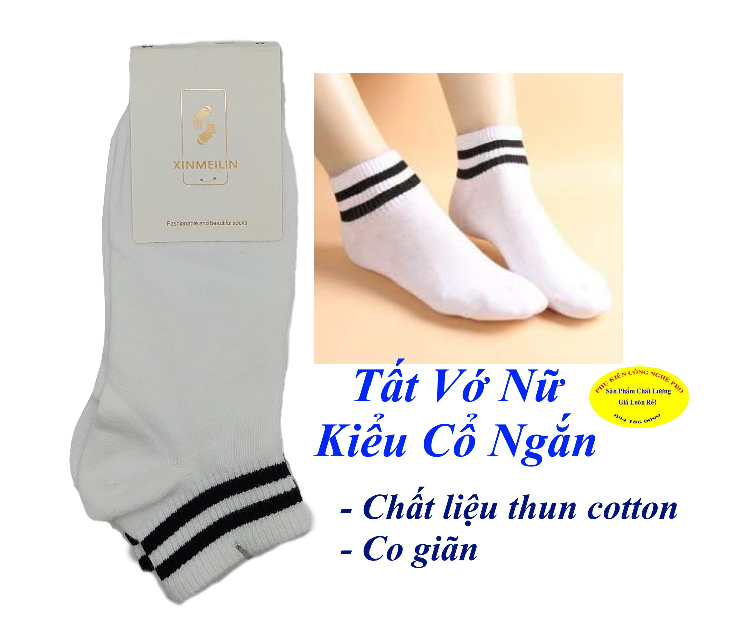 Tất Vớ nữ Kiểu cổ ngắn Xinmeilin Fashionable and beautiful socks In hình bất kỳ Chất liệu thun cotton, Bảo vệ đôi chân