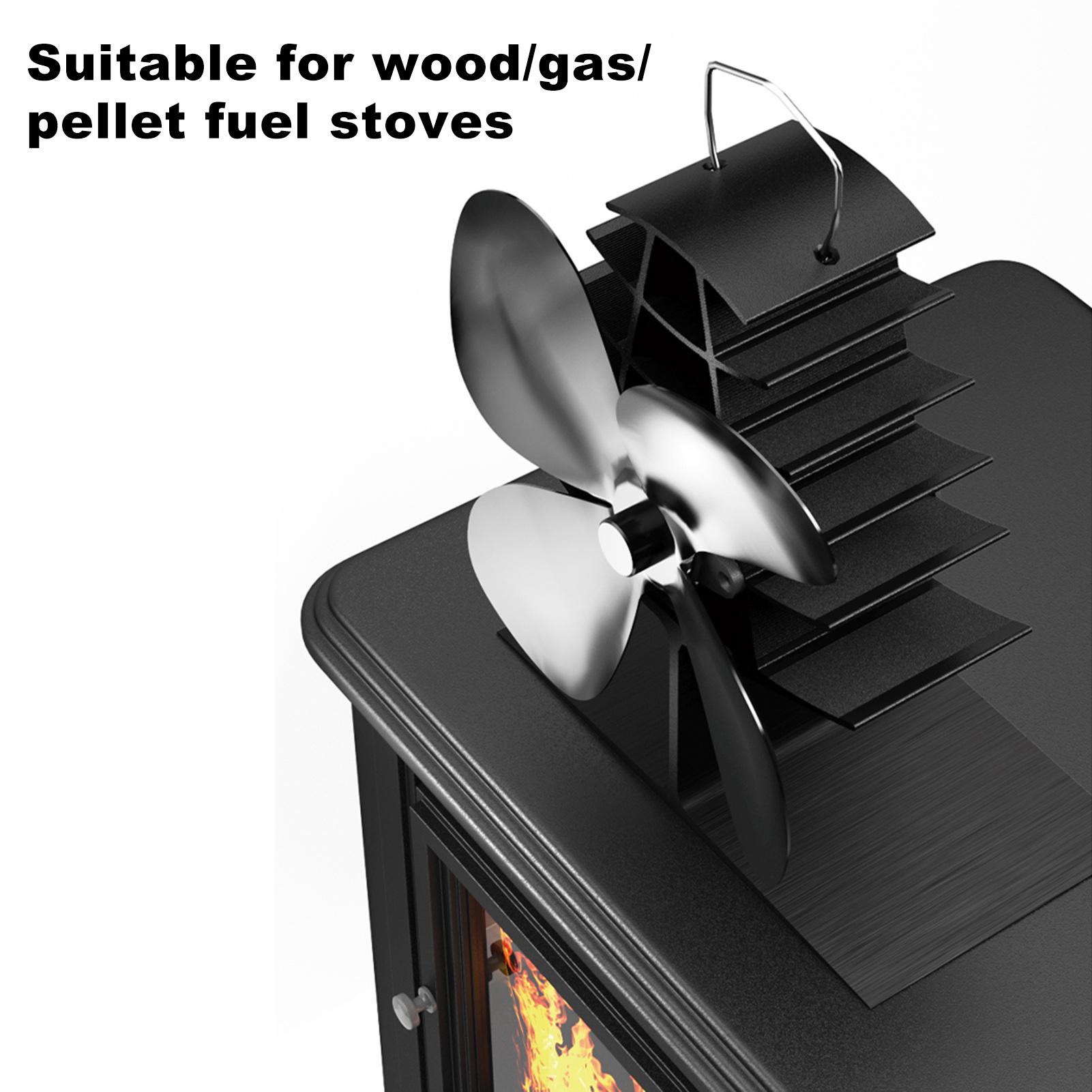 Quạt Lò Sưởi 4 Cánh Cho Cắm Trại Ngoài Trời Độ Ồn Thấp Chạy Bằng Nhiệt 750 ° F