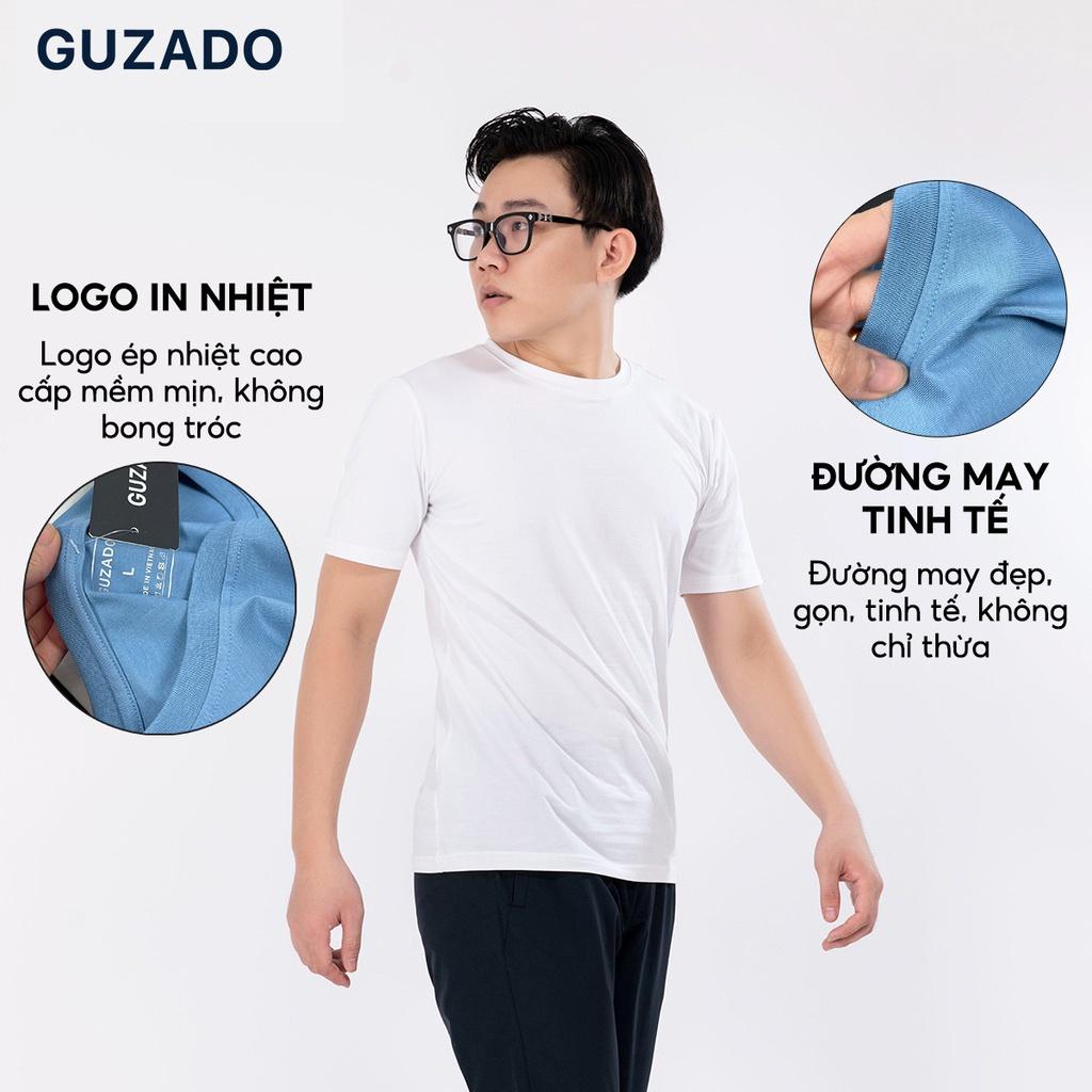 Combo 3 áo thun nam Guzado cotton mềm mát,trẻ trung năng động dễ phối đồ CB3GTS01