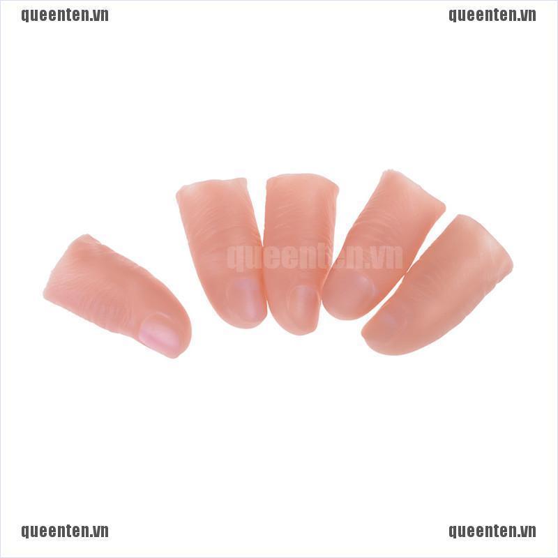 5Pcs Fake Soft Thumb Tip Finger Close Up Stage Magic Trick Wholesale QUVN