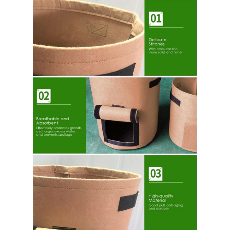 GROW GREEN BAG Chậu trồng cây, khoai củ vì môi trường 30x35cm  - Home and Garden