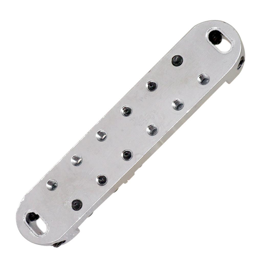 6 String Guitar Trapeze Tailpiece Bridge with Roller Saddle Bridge, Lock Posts and Wrench for Jazz Archtop Guitar
