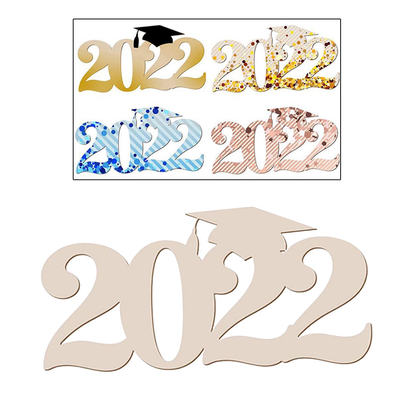2022 Graduation Wooden Sign Smooth Number Ornaments for Decoration Home Door