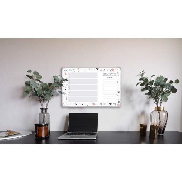 Bảng Planner từ trắng treo tường in PP Nano (bảng kế hoạch - viết bút lông và hít nam châm) - Đặt trước