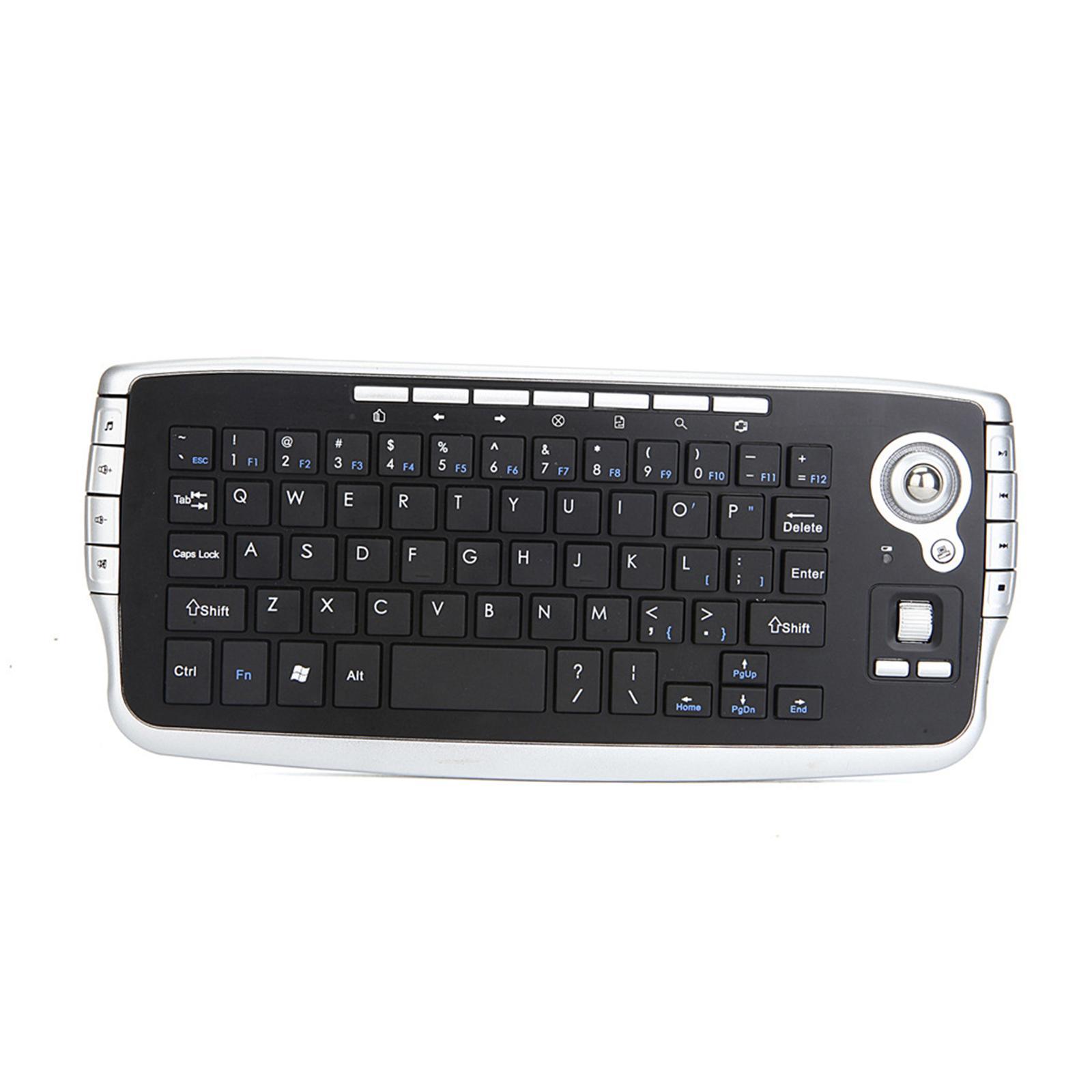 2.4G Wilreless Keyboard 78Keys Multi Function Trackball for Desktop