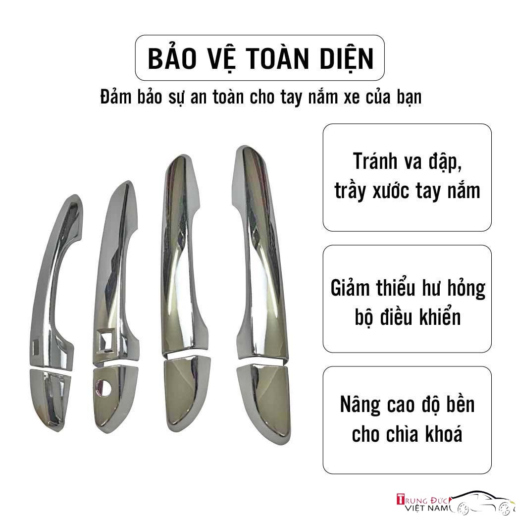 Ốp Tay Hõm Cửa Cho Dòng Xe HYUNDAI KONA Chất Liệu Nhựa ABS Mạ Crôm, Quà Tặng Khăn Lau Xe – Hàng Chính Hãng TDVN