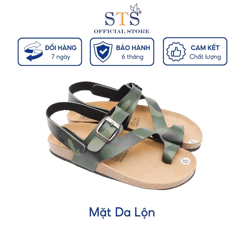 Sandal Đế Trấu Mẫu Camo Rằn Ri Quai chéo Xỏ Ngón Da PU cao cấp thời trang đi chơi đi học đi làm mã CM20