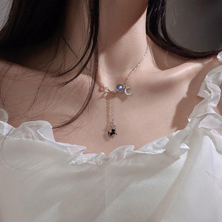 Dây Chuyền Nữ Mạ Bạc Ngựa Nhỏ Mặt Trăng