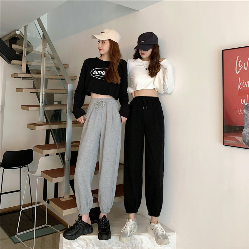 Quần Jogger Nỉ Nữ Ống Rộng Bo Ống Simple Cạp Chun Unisex Vải Nỉ Bông Êm Ái - MSP B03