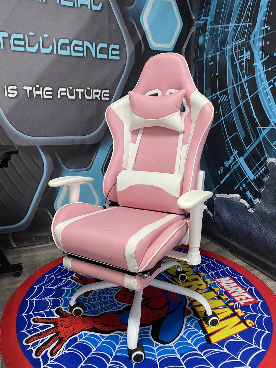 Ghế game dành cho game thủ ngả lưng thư giãn có gối massage AMA-MA007 PLUS-PINK