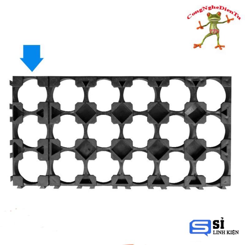 Khung pin giá đỡ pin 18650 Li-ion dạng 3 ngăn lắp ghép