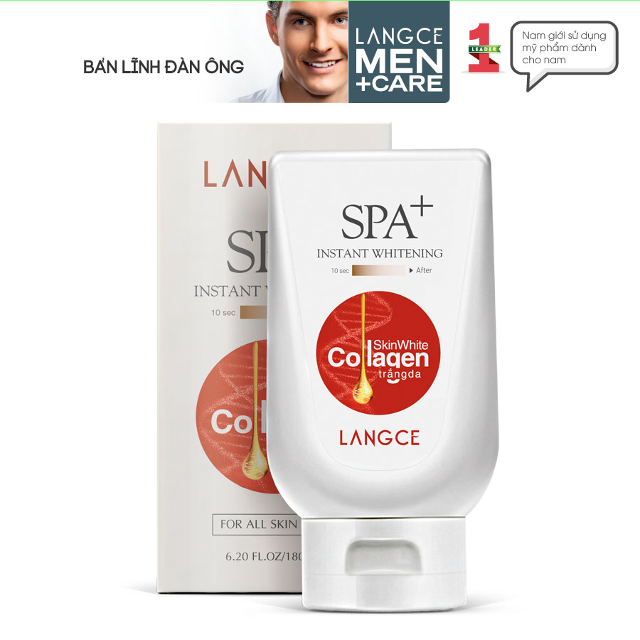 COLLAGEN TRẮNG DA SPA+ CHỐNG NẮNG GIỮ ẨM - LÀM ĐỀU SẮC DA 180ml LANGCE DÀNH CHO NAM