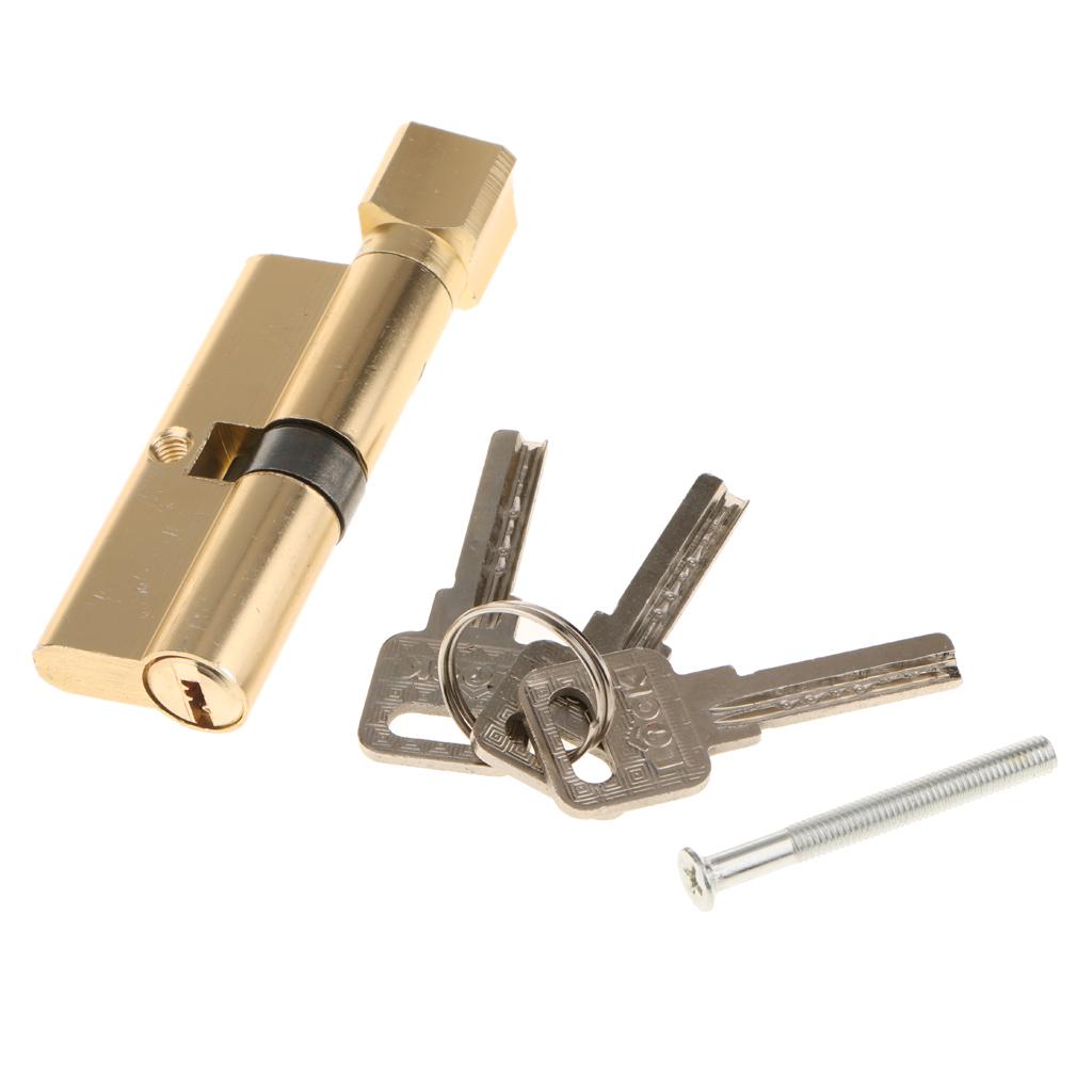 Home 3.54'' Length 15mm Dia Zinc Alloy Anti-theft Security Door Lock Core With 3 Keys