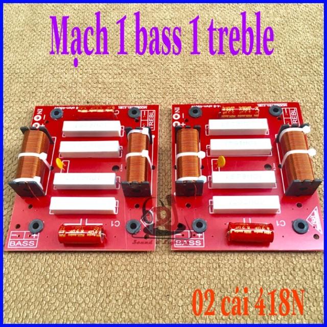 Mạch phân tần loa đơn 02 cái mạch lọc loa mạch lọc loa full đơn 1 bass 1 treble cell loa bass 40