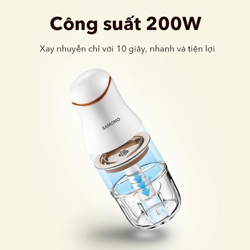 Máy xay thực phẩm mini đa năng SAMONO SW099 xay thịt tỏi ớt công suất 200W - Hàng chính hãng