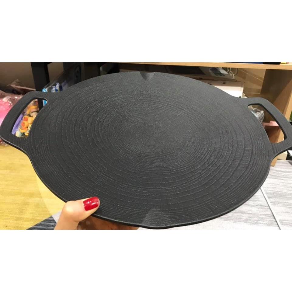 Chảo đá nướng chống dính, chảo nướng thịt phong cách Hàn Quốc không cần dầu Size 34