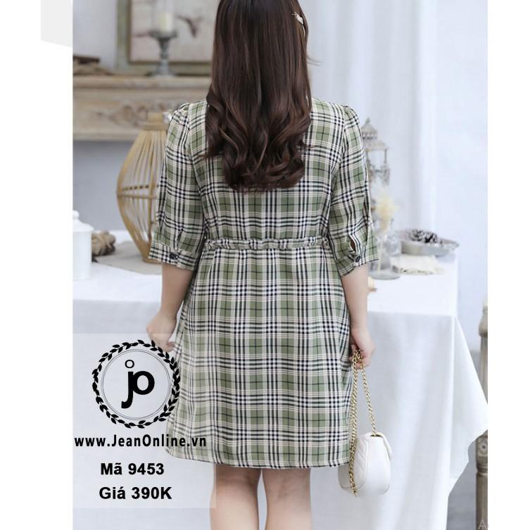 Bigsize Nữ - Đầm Caro Nút