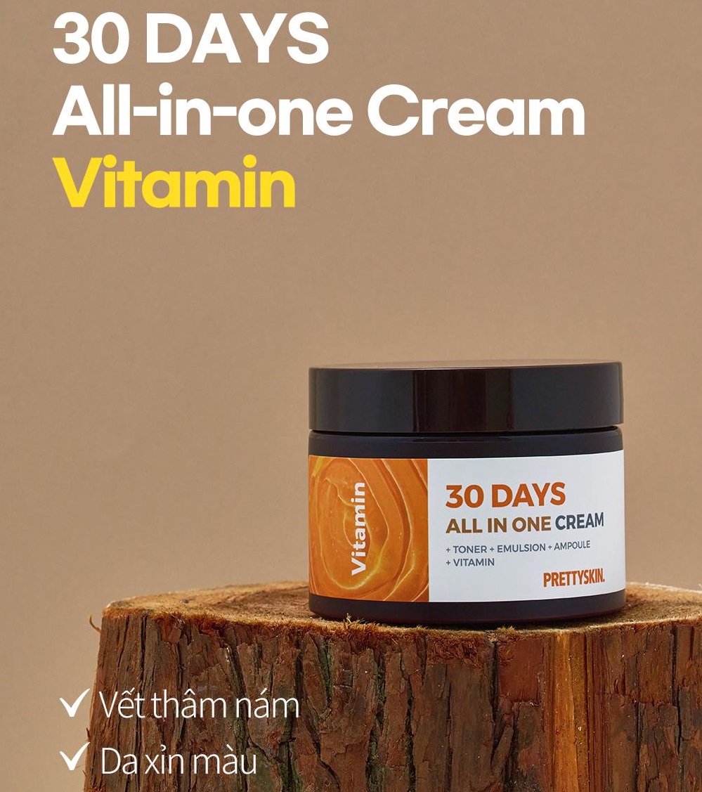 Kem Dưỡng Da PrettySkin 30 Days All In One Vitamin Cream 100ml