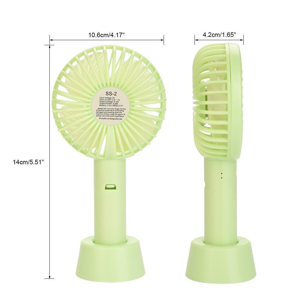 QUẠT CẦM TAY MINI 4 CÁNH SẠC PIN USB CÓ CHÂN ĐẾ ĐỂ BÀN