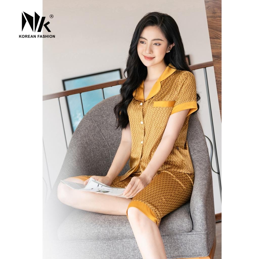 Bộ Đồ Pyjama Mặc Nhà NK Fashion Chất Liệu Vải Cao Cấp, Thoáng Mát, Họa Tiết Ziczac Dễ Mặc NKFBD2204003