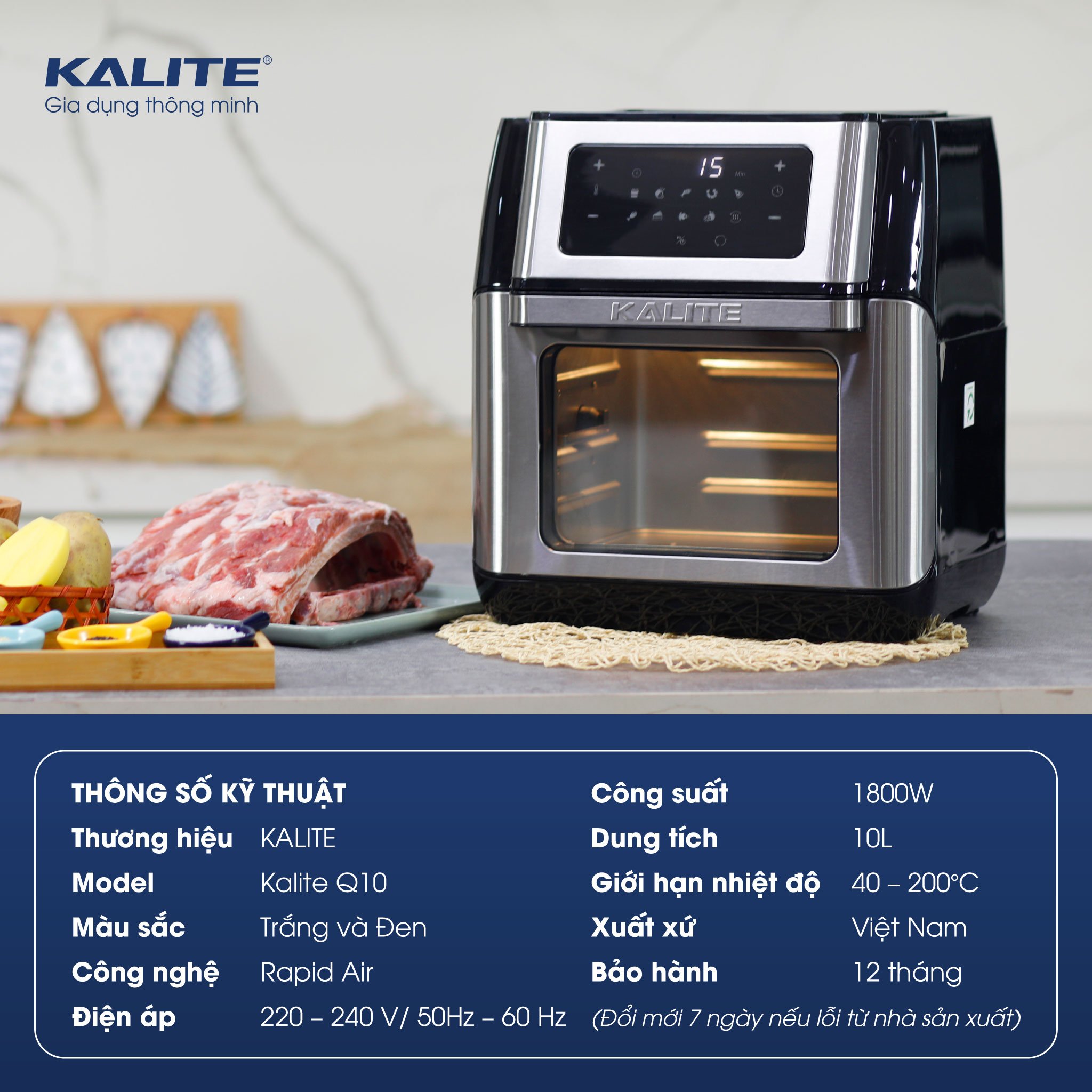 Nồi chiên không dầu Kalife Q10