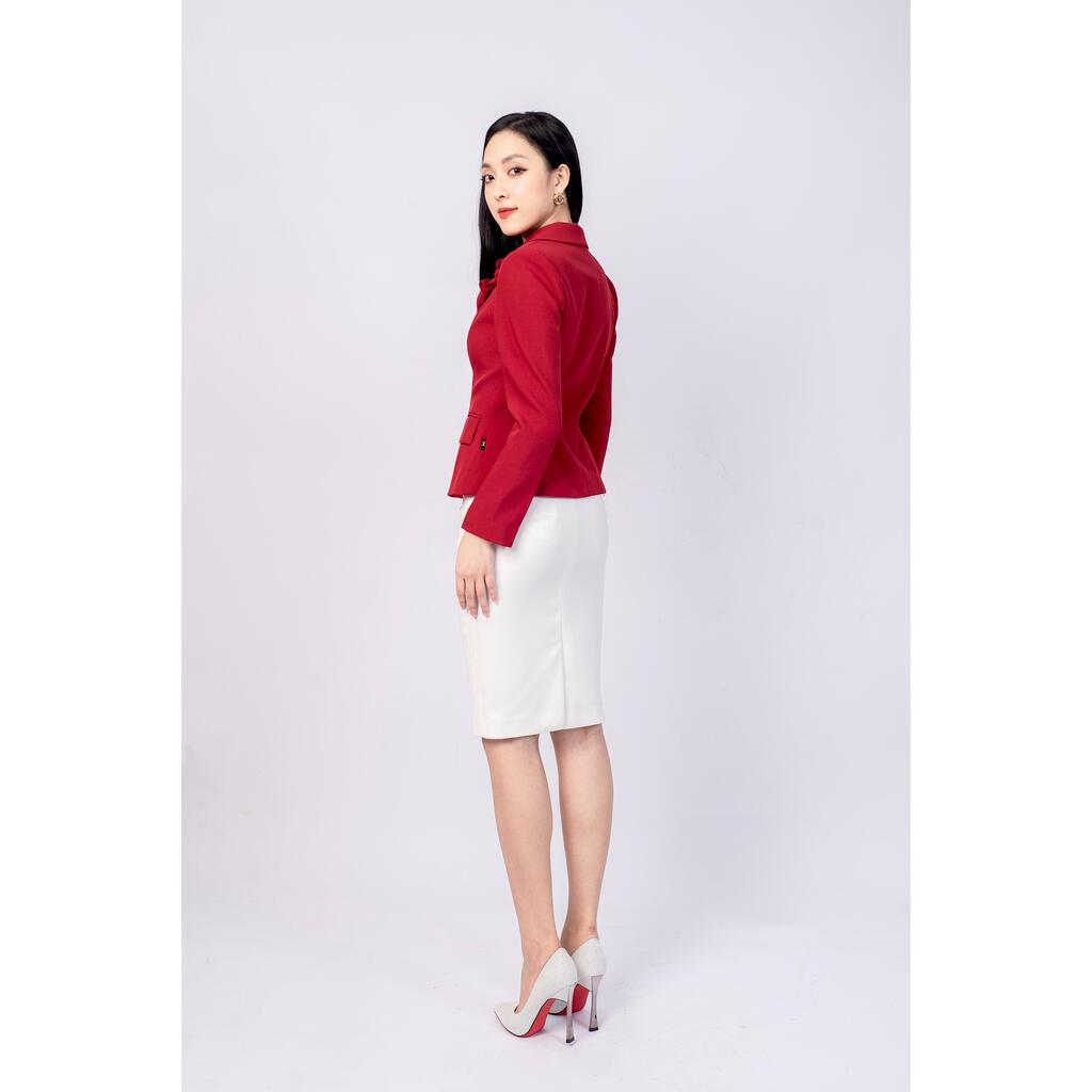 Áo vest tay dài, cổ V đính nơ MMOutfit M-AV000521005