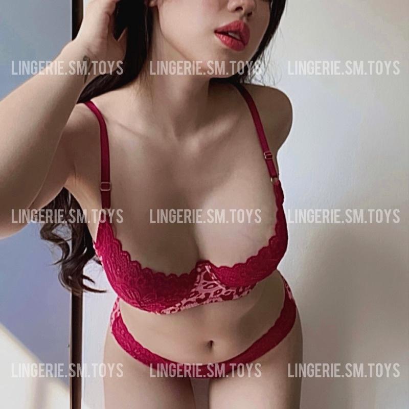 A3131 Nội Y Hoạ Tiết Báo Hồng - Đồ Lót Nữ Phối Ren Quyến Rũ @lingerie.sm.toys