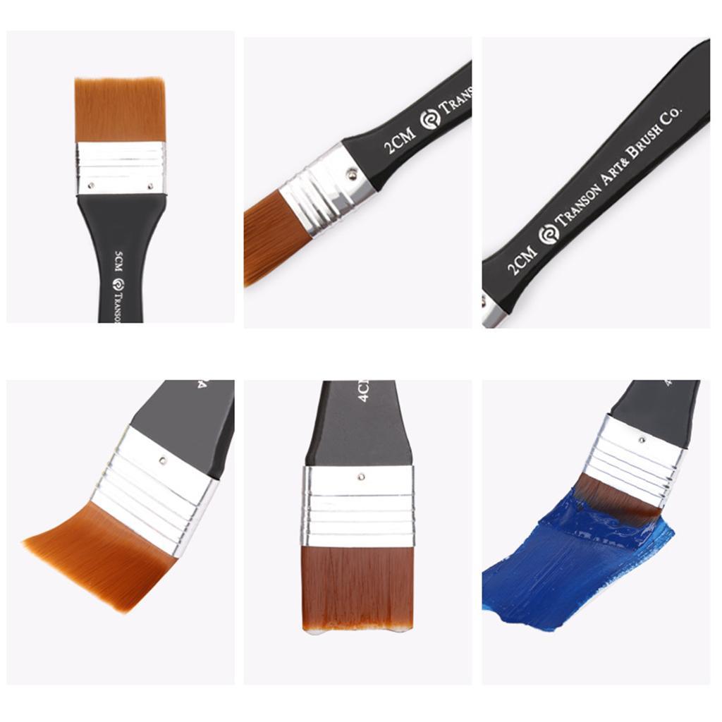 3-4pack High quality nylon brush, watercolor, acrylic painting brush. 3cm width