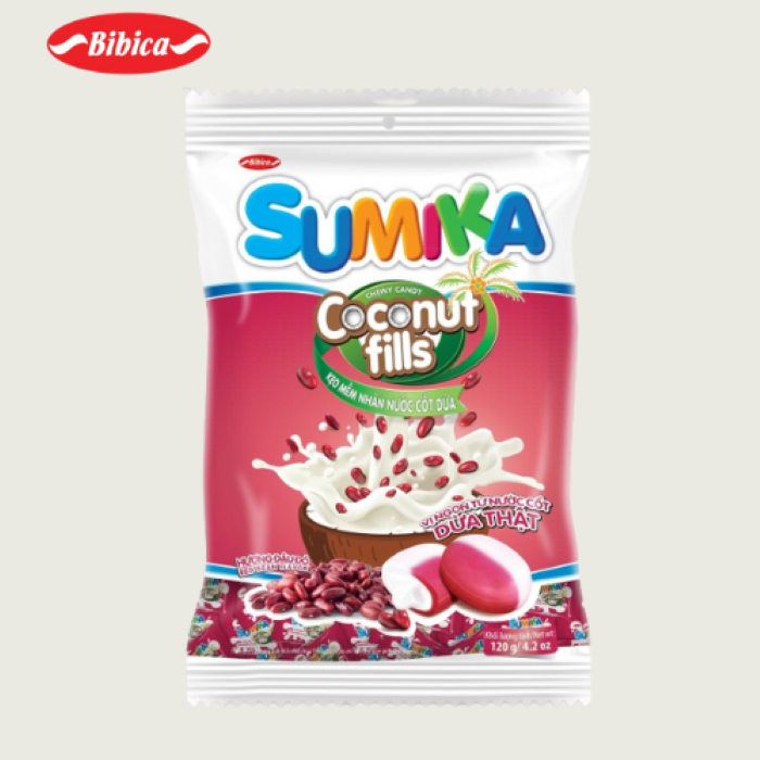 Kẹo mềm Sumika Bắp Cốm Đậu Đỏ nhân nước cốt dừa túi 120g